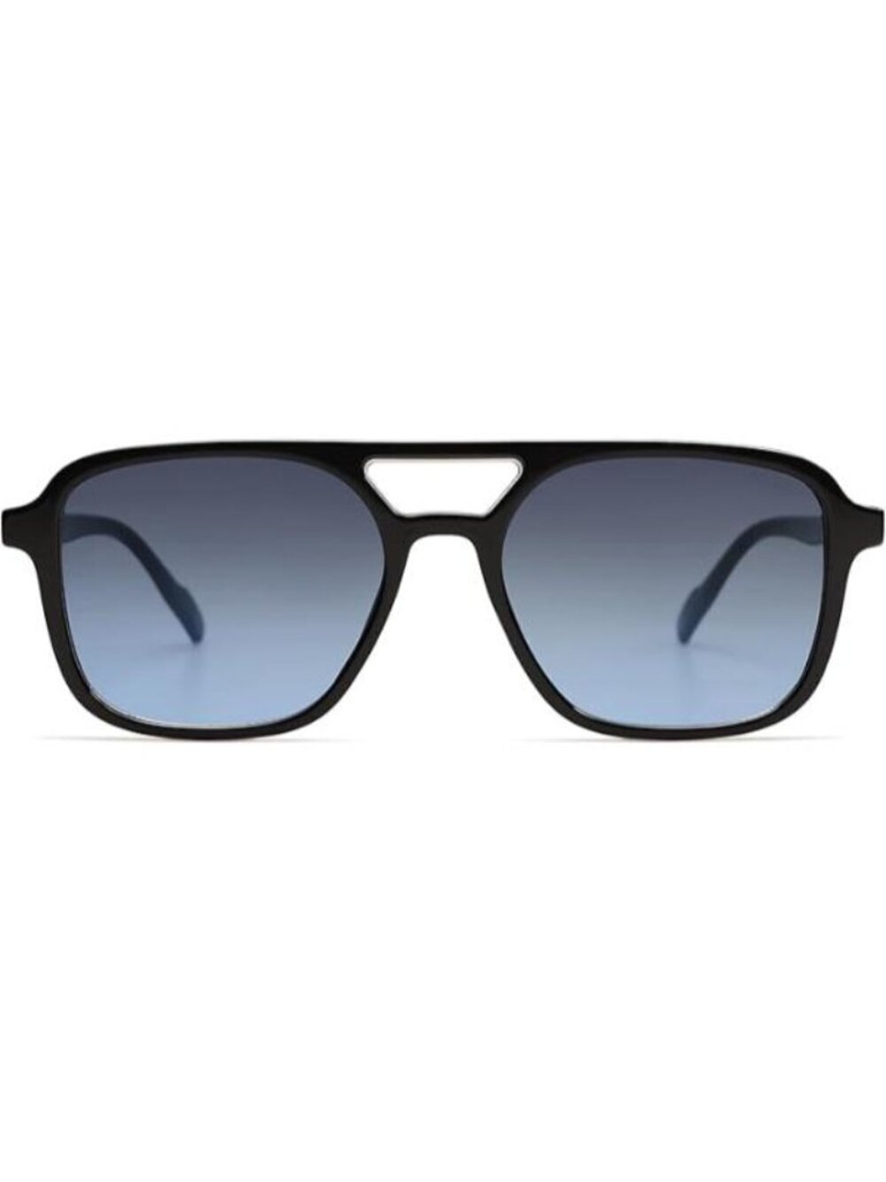 SOJOS Women Retro Aviator Sunglasses Rectangle Sun Glasses Black Frame Blue Lens
